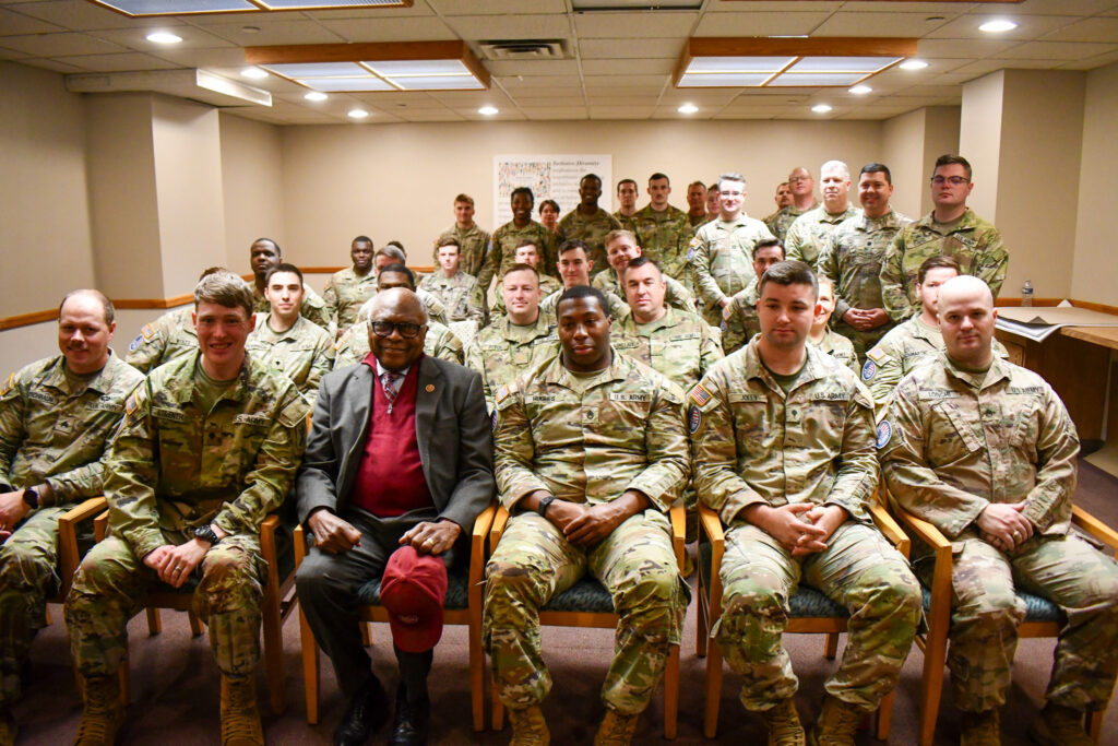 Congressman Clyburn meets with South Carolina National Guard Members assisting with inauguration activities in Washington.